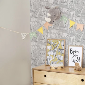 Superfresco Easy Vliesbehang Jungle Dieren Grijs (108567) 2 Superfresco Easy Vliesbehang Jungle Dieren Grijs (108567) - Afbeelding 2