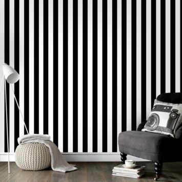Superfresco Easy Vliesbehang Strepen Zwart-wit 100099 2 Superfresco Easy Vliesbehang Strepen Zwart-wit 100099 - Afbeelding 2