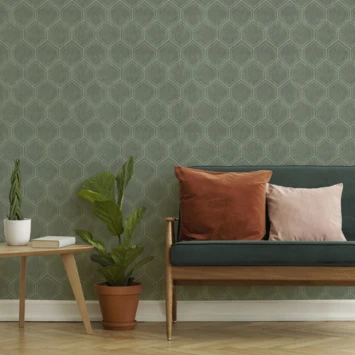Superfresco Easy Vliesbehang Hexagon Groen 118149 2 Superfresco Easy Vliesbehang Hexagon Groen 118149 - Afbeelding 2