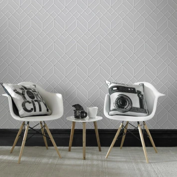 Superfresco Easy Vliesbehang Losanges Filaires Zilver (106155) 3 Superfresco Easy Vliesbehang Losanges Filaires Zilver (106155) - Afbeelding 3