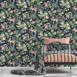 Superfresco Easy Vliesbehang Woodland Dieren Donkerblauw (108568) -Superfresco Easy Winkel 123 707