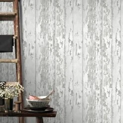 Superfresco Easy Vliesbehang Hout Wit (dessin 105745) -Superfresco Easy Winkel 41 311