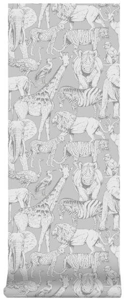 Superfresco Easy Vliesbehang Jungle Dieren Grijs (dessin 108567) -Superfresco Easy Winkel 41 770