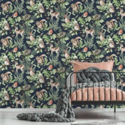 Superfresco Easy Vliesbehang Woodland Dieren Donkerblauw (dessin 108568) -Superfresco Easy Winkel 41 8