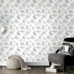 Superfresco Easy Vliesbehang Bloesem Blauw (dessin 2258-41) -Superfresco Easy Winkel 41 891