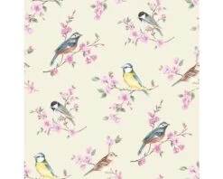 SUPERFRESCO EASY Vliesbehang 103319 Vogel Op Tak Crème